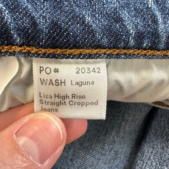 Reformation Liza High Rise Straight Cropped Jeans Laguna Size 25 - Picture 9 of 16